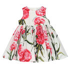 طقم فستان بطبعة الزهور باللون العاجي والأحمر, 1, hi-res