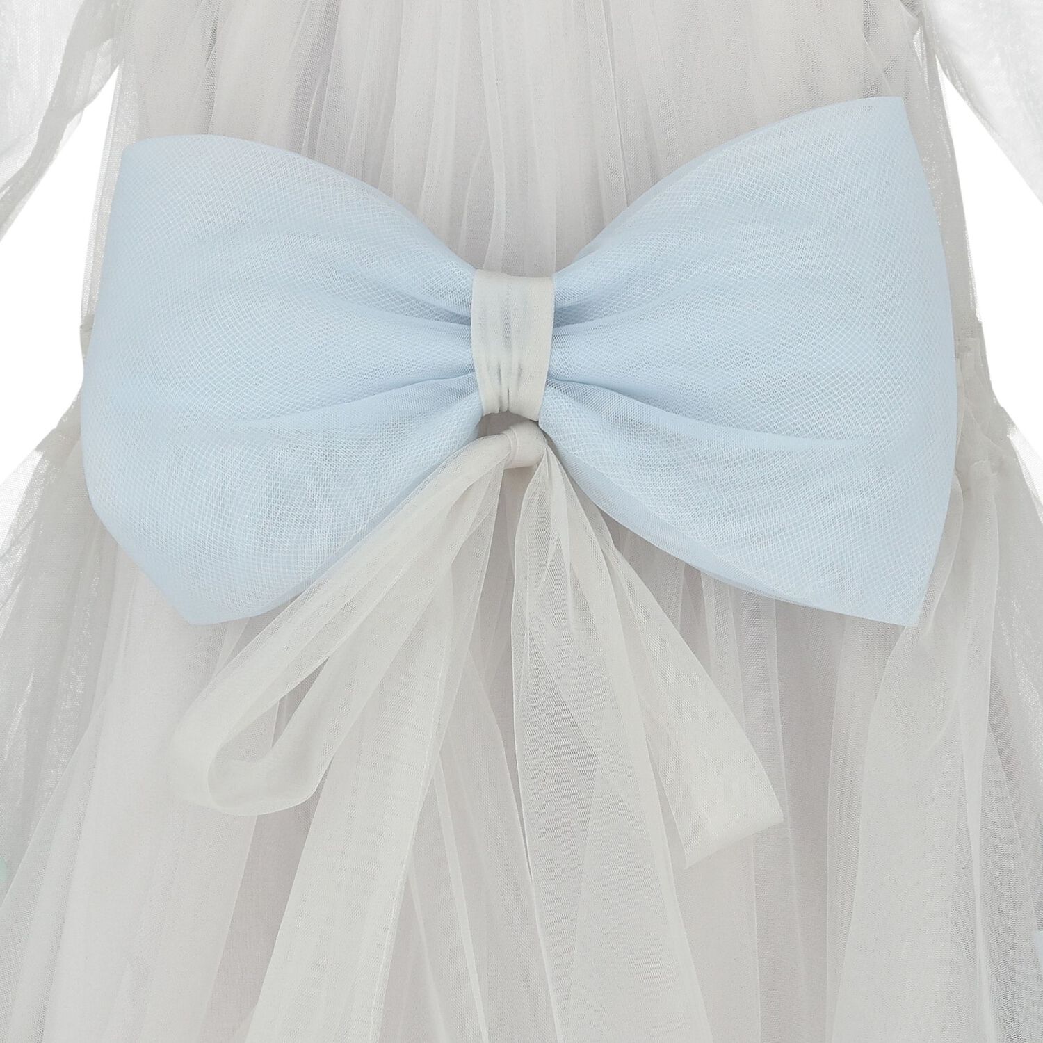 Girls Grey & Blue Bow Dress, 1, hi-res image number null