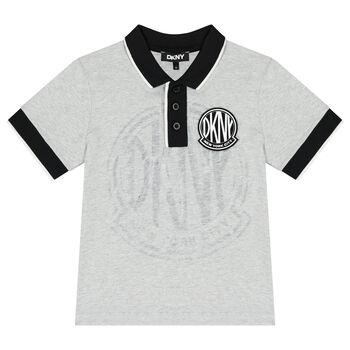 DKNY Boys Grey Logo Polo Shirt, 1 Boys Grey Logo Polo Shirt