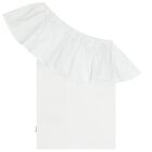Girls White One Shoulder Top, 2, hi-res