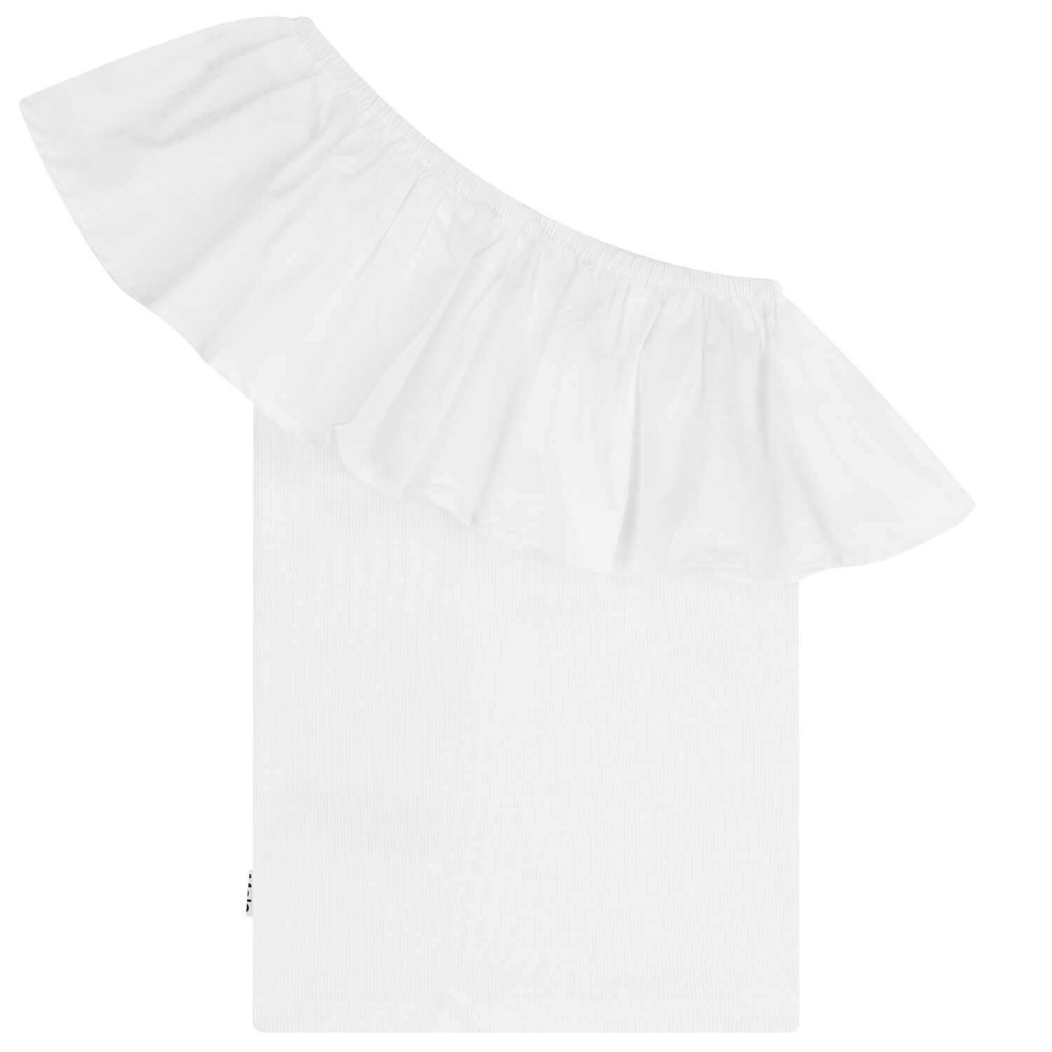 Girls White One Shoulder Top, 2, hi-res