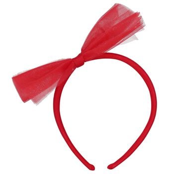 Girls Red Tulle Bow Headband