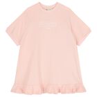 فستان بنات باللون وردي بشعار العلامة, 1, hi-res