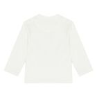 Younger Boys White Slogan Long Sleeve Top, 1, hi-res