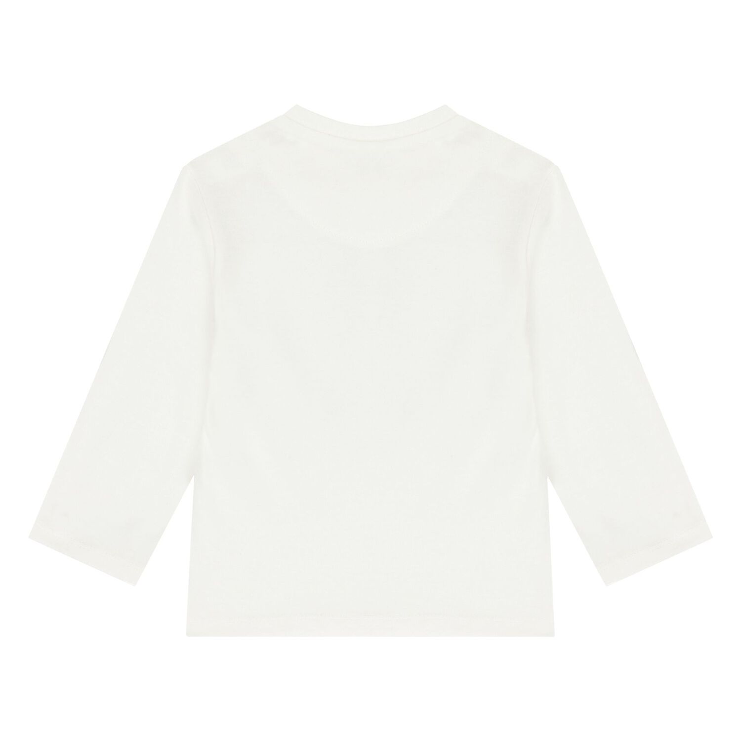 Younger Boys White Slogan Long Sleeve Top, 1, hi-res