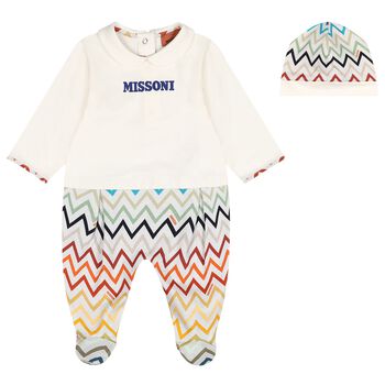 Ivory Logo Zig Zag Babygrow Gift Set 