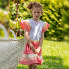 تنورة بنات قطن باللون الوردي , 1, hi-res