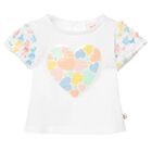Girls White Hearts Tulle Skirt Set, 1, hi-res