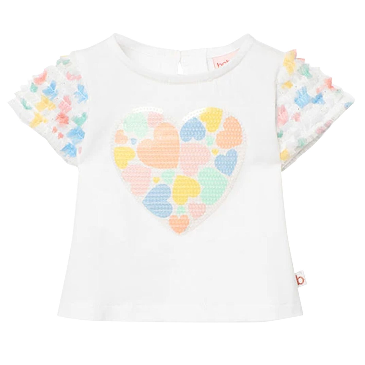 Girls White Hearts Tulle Skirt Set, 1, hi-res image number null