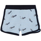 Baby Boys Navy Blue Logo Shorts Set, 1, hi-res