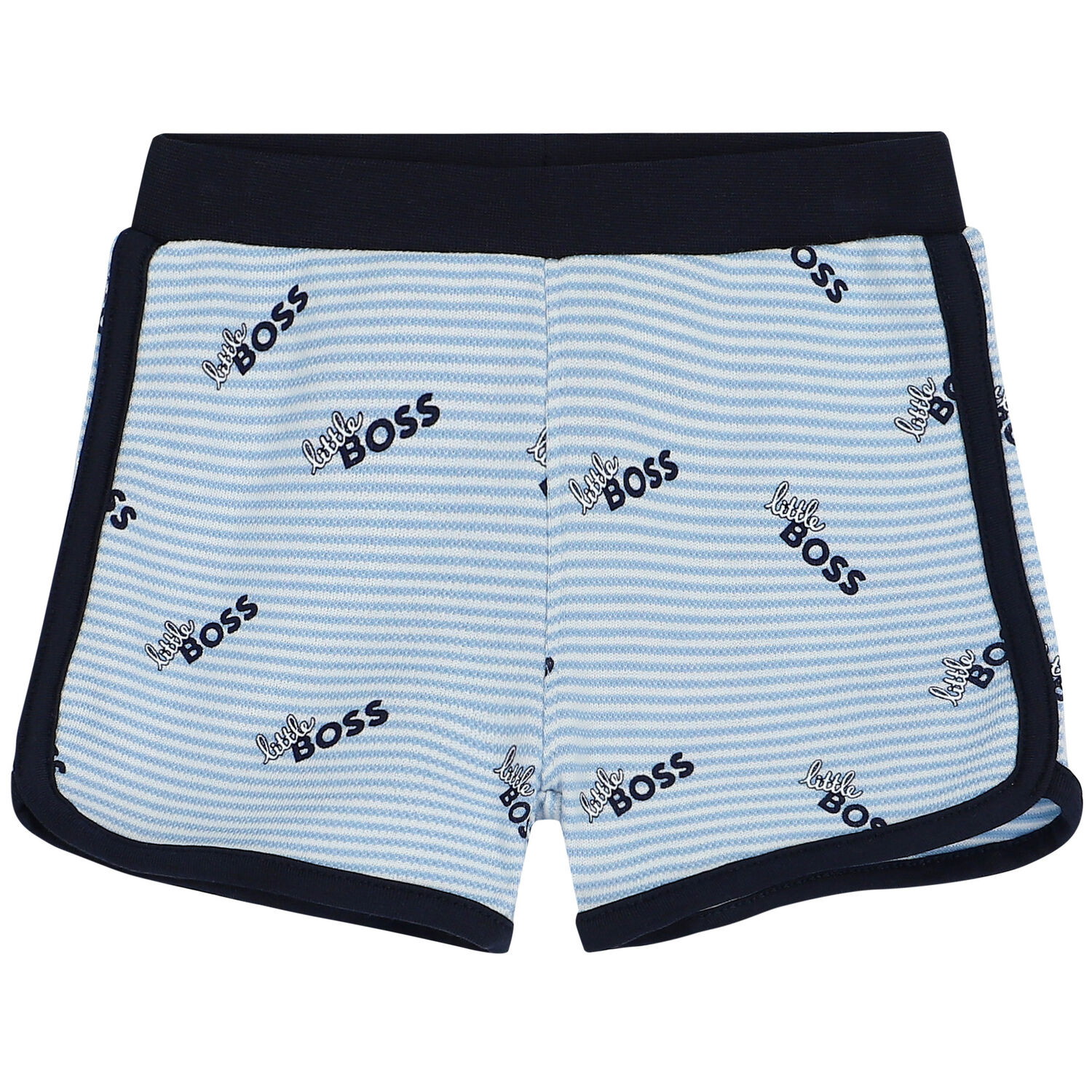 Baby Boys Navy Blue Logo Shorts Set, 1, hi-res