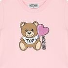 Girls Pink Teddy Bear Logo T-Shirt, 1, hi-res