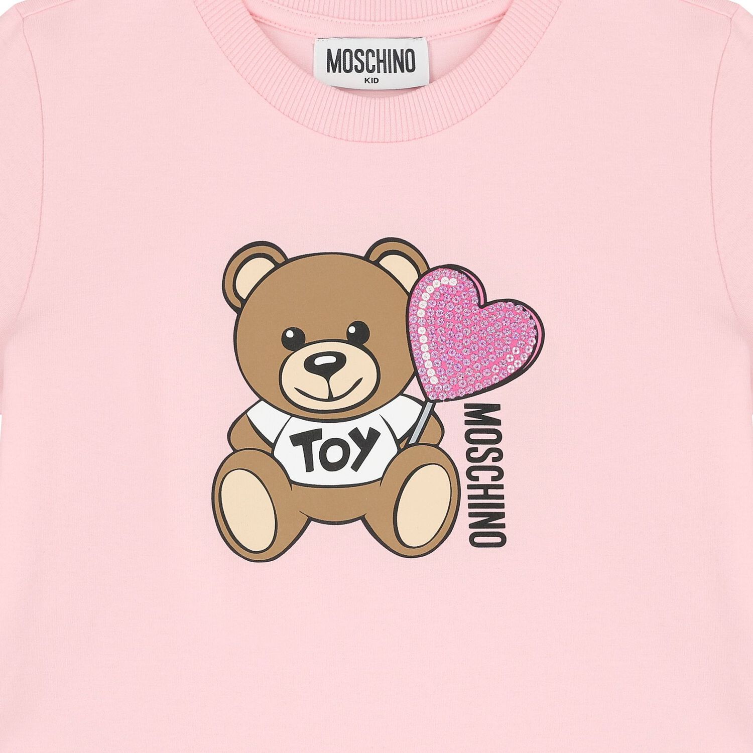 Girls Pink Teddy Bear Logo T-Shirt, 1, hi-res