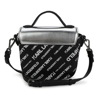 Girls Silver Logo Handbag
