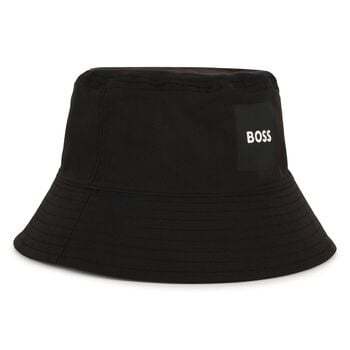 Boys Black Logo Reversible Hat