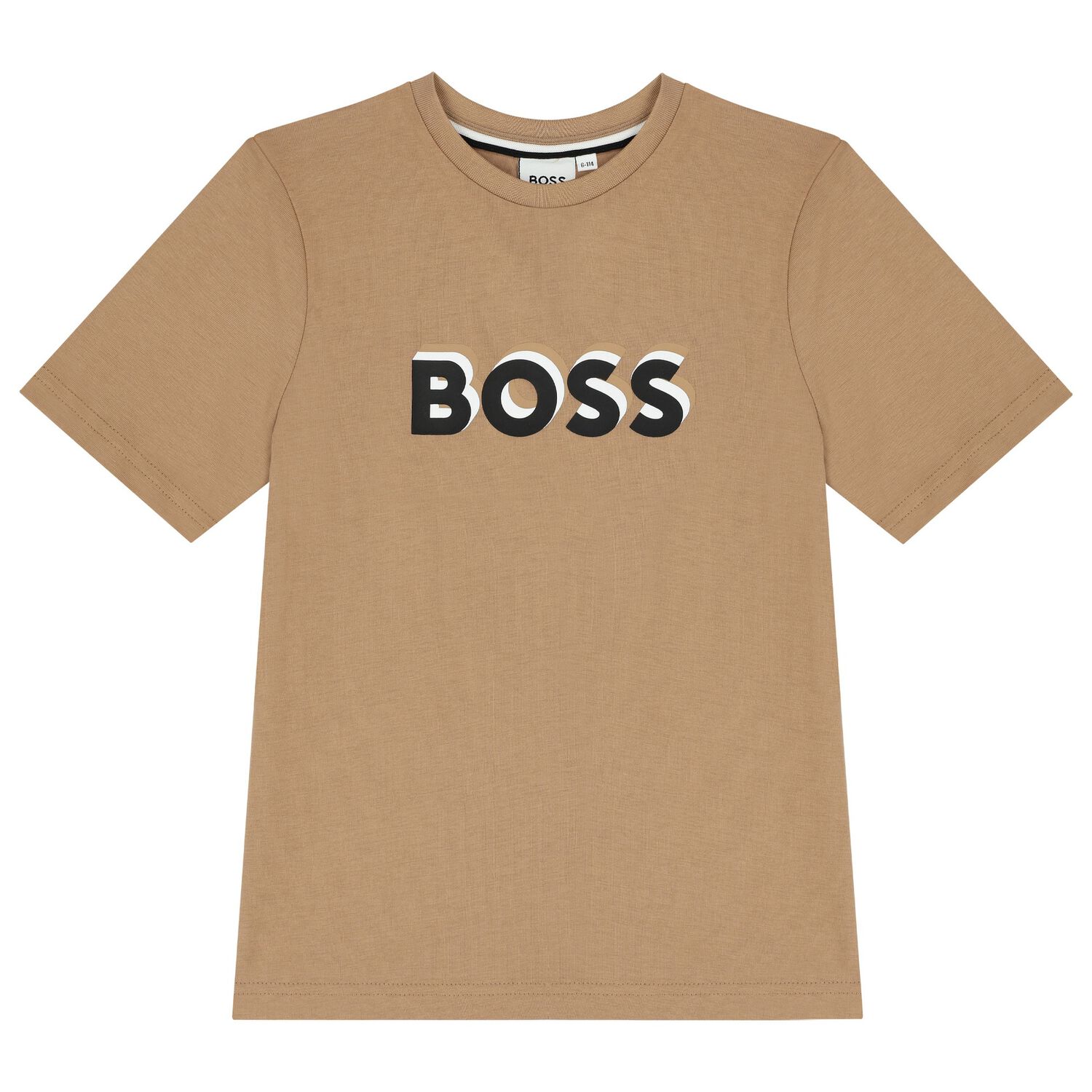 Boys Beige Logo T-Shirt, 3, hi-res image number null