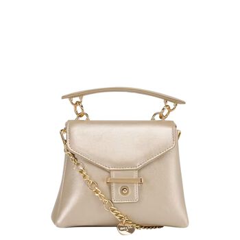 Girls Gold Leather Handbag