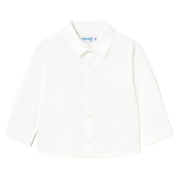 Younger Boys White Twill Shirt