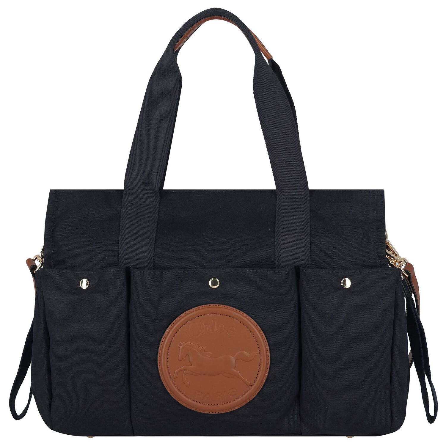 Navy Blue Horse Medal Baby Changing Bag ( 41cm ), 1, hi-res