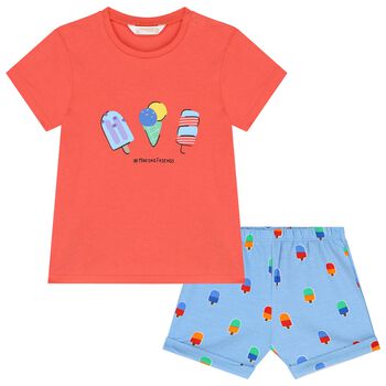 Baby Boys Red & Blue Shorts Set