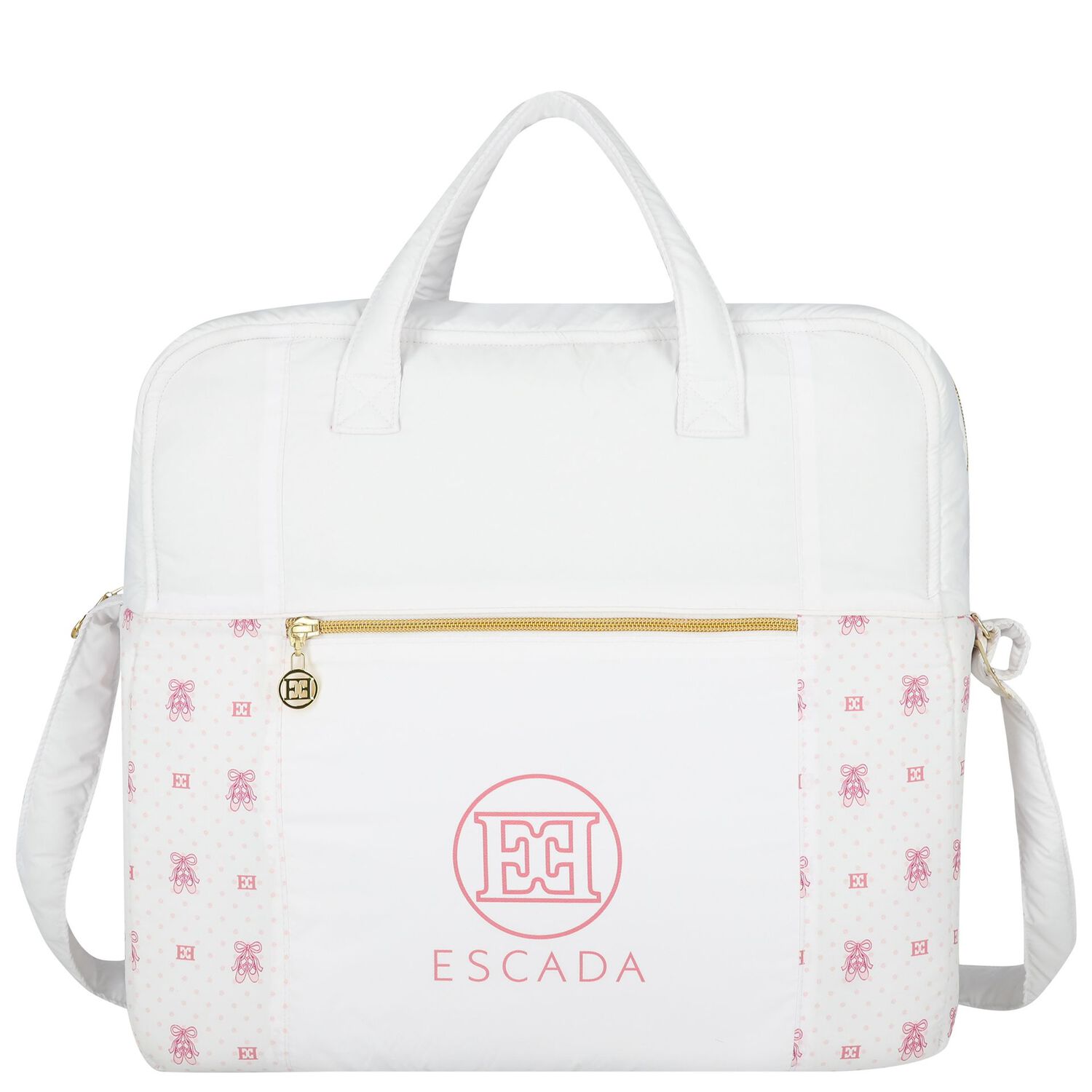 White & Pink Logo Baby Changing Bag ( 42cm ), 1, hi-res