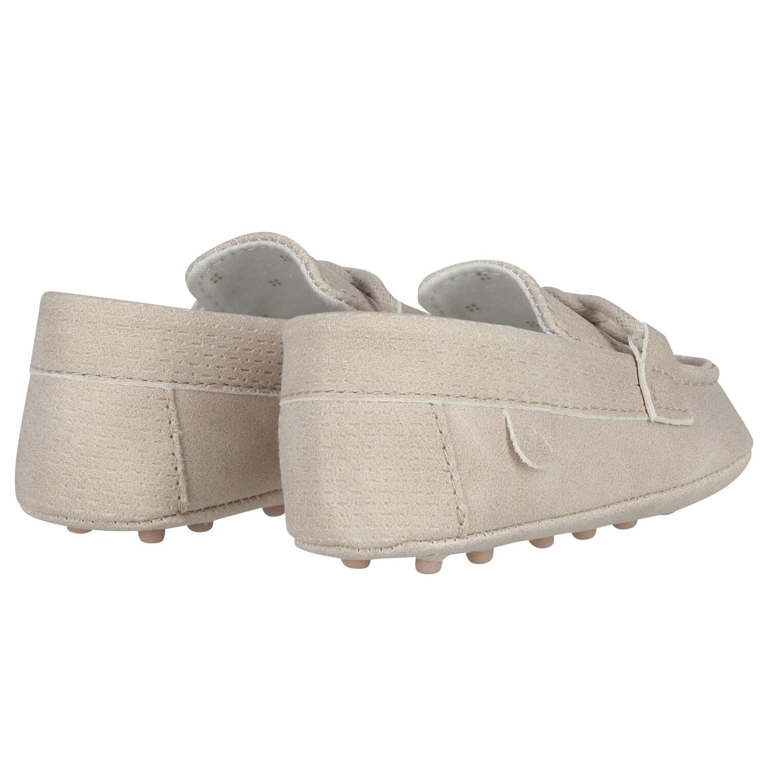 Baby Boys Beige Leather Pre Walker Moccasins, 2, hi-res