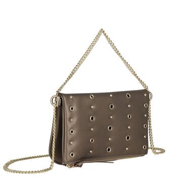 Girls Gold & Beige Studded Bag