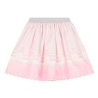 Girls Pink Broderie Anglaise Skirt Set, 1, hi-res