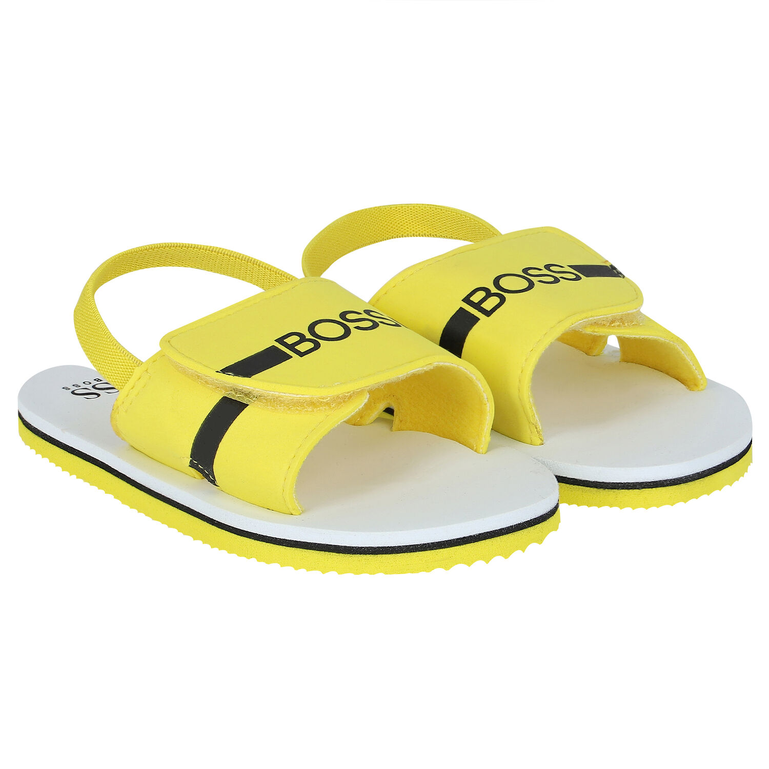 Younger Boys Yellow Logo Sandals, 2, hi-res