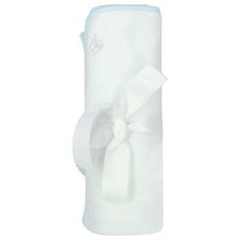 بطانية أولاد باللون الأزرق والأبيض