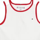 فستان سكيتر قطني أبيض للبنات, 2, hi-res