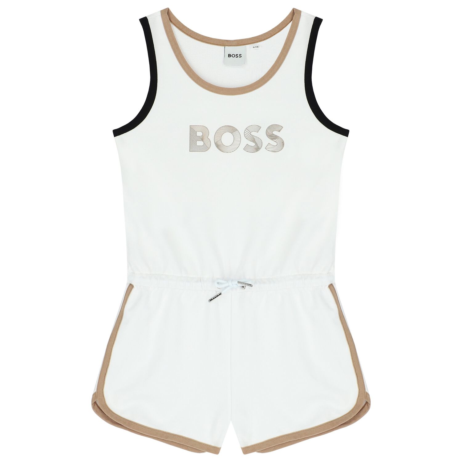 Girls White Logo Playsuit, 1, hi-res image number null