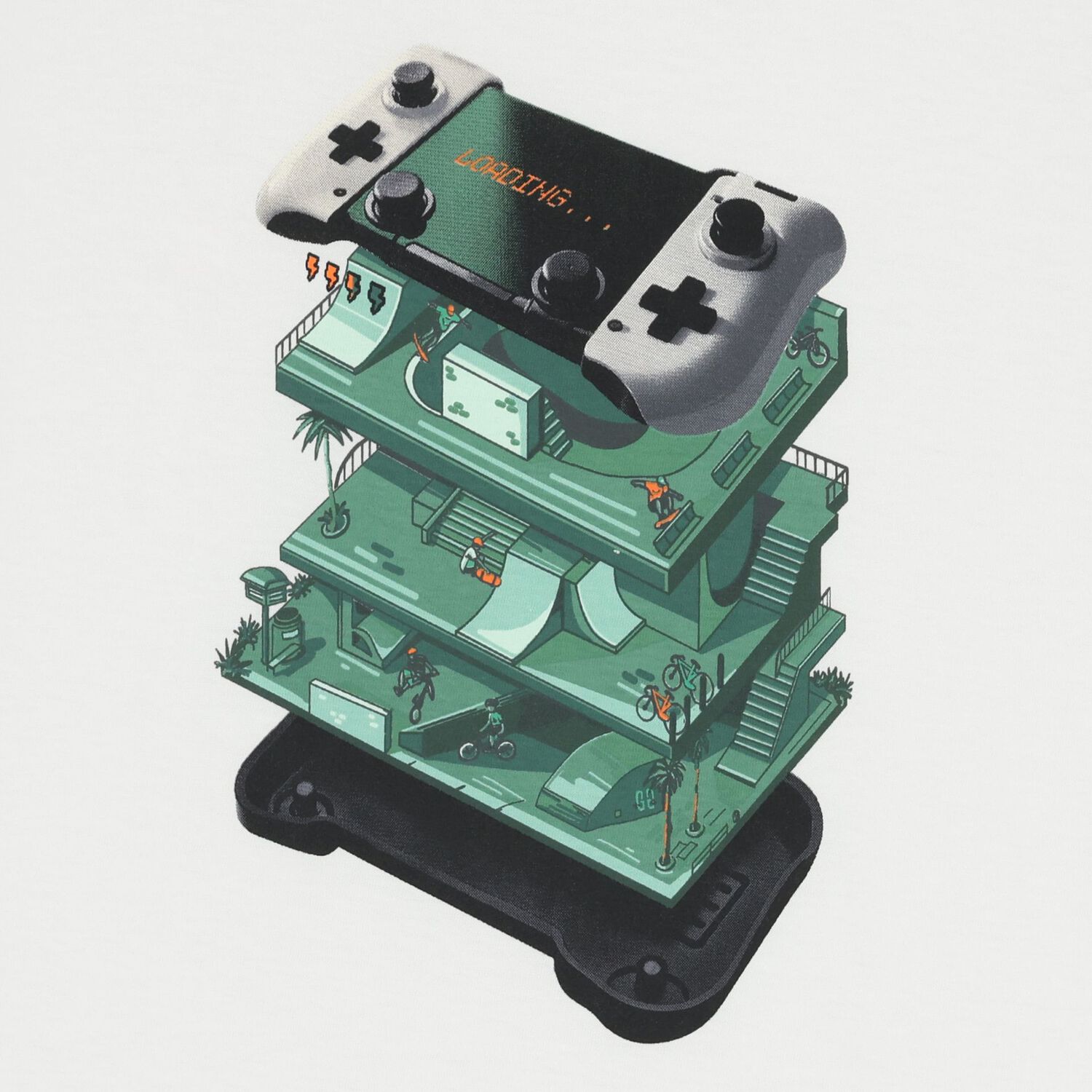 تيشيرت جهاز ألعاب باللون الأبيض للأولاد, 2, hi-res