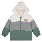 Younger Boys Ivory, Grey & Green 3-Piece Tracksuit, 2, hi-res