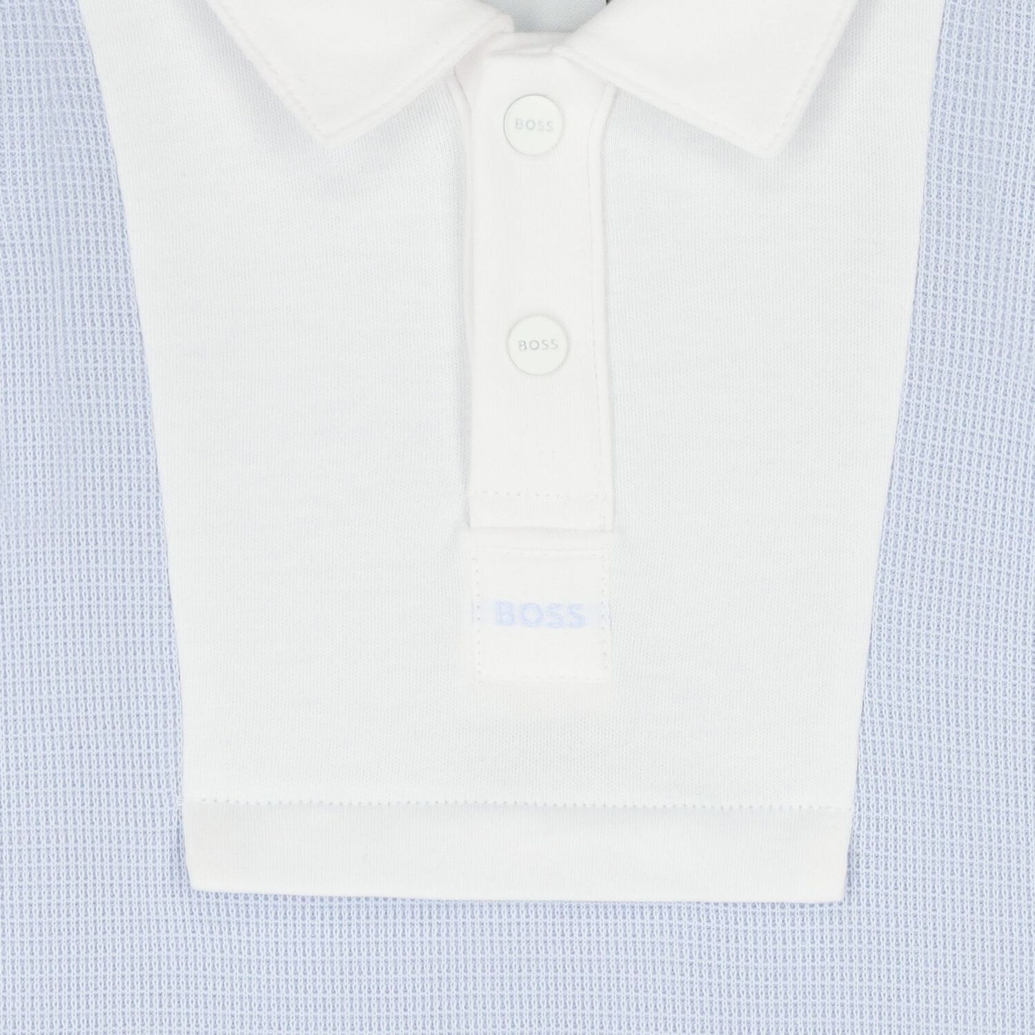 Baby Boys Blue & White Polo Babygrow, 1, hi-res