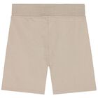 Boys Beige Logo Shorts, 3, hi-res