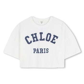 تشيرت ميني مي بالشعار باللون الابيض للبنات 