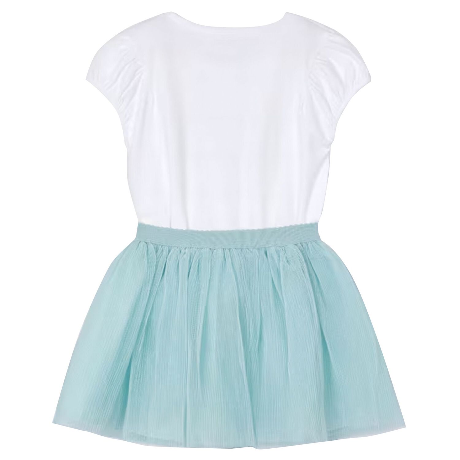 طقم بنات تنورة تول باللون الأبيض والأزرق أكوا, 3, hi-res