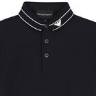 Boys Navy Blue Logo Polo Shirt, 1, hi-res