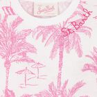 Girls White & Pink Palm Tree Dress, 1, hi-res