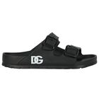 Black Logo Sandals, 1, hi-res