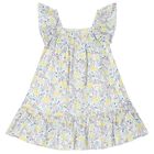 Girls Ivory Floral Dress, 1, hi-res