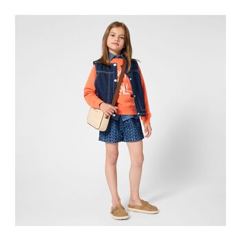 Girls Blue Logo Shorts