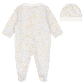 Baby Boys Blue Barocco Babygrow Gift Set