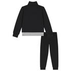 Boys Black & Grey Logo Tracksuit, 1, hi-res