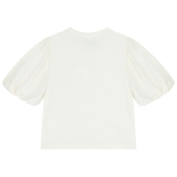 Girls Ivory Ribbed Top