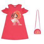 Girls Pink Ruffled Dress Set, 1, hi-res