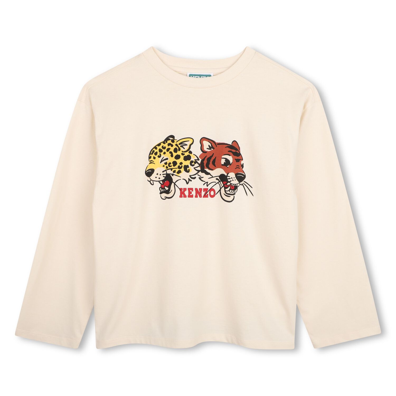Beige Tiger & Friend Logo Long Sleeve Top, 1, hi-res