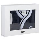 Baby Boys Navy Blue Logo Babygrow Gift Set, 3, hi-res