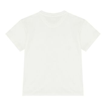 قميص أطفال أبيض مخطط بنمط شبكة